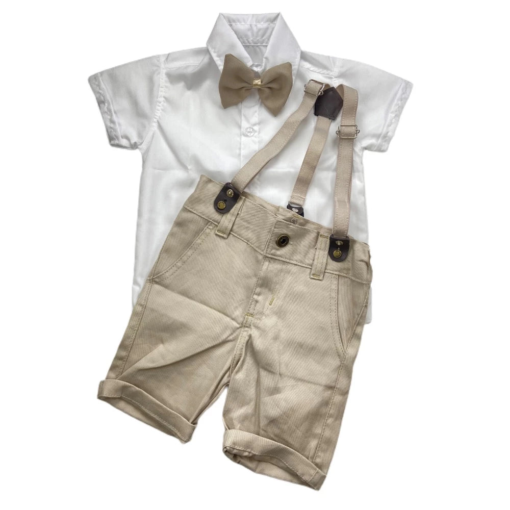 Roupa de BATIZADO infantil conjunto pajem menino festa batismo acompanha camisa, gravata, bermuda