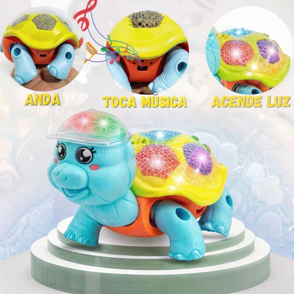 Brinquedo Tartaruga Fujão Elétrico Com Som Luz E Movimento Carangueijo Brinquedo Fujão Lançamento 2026 exclusivo