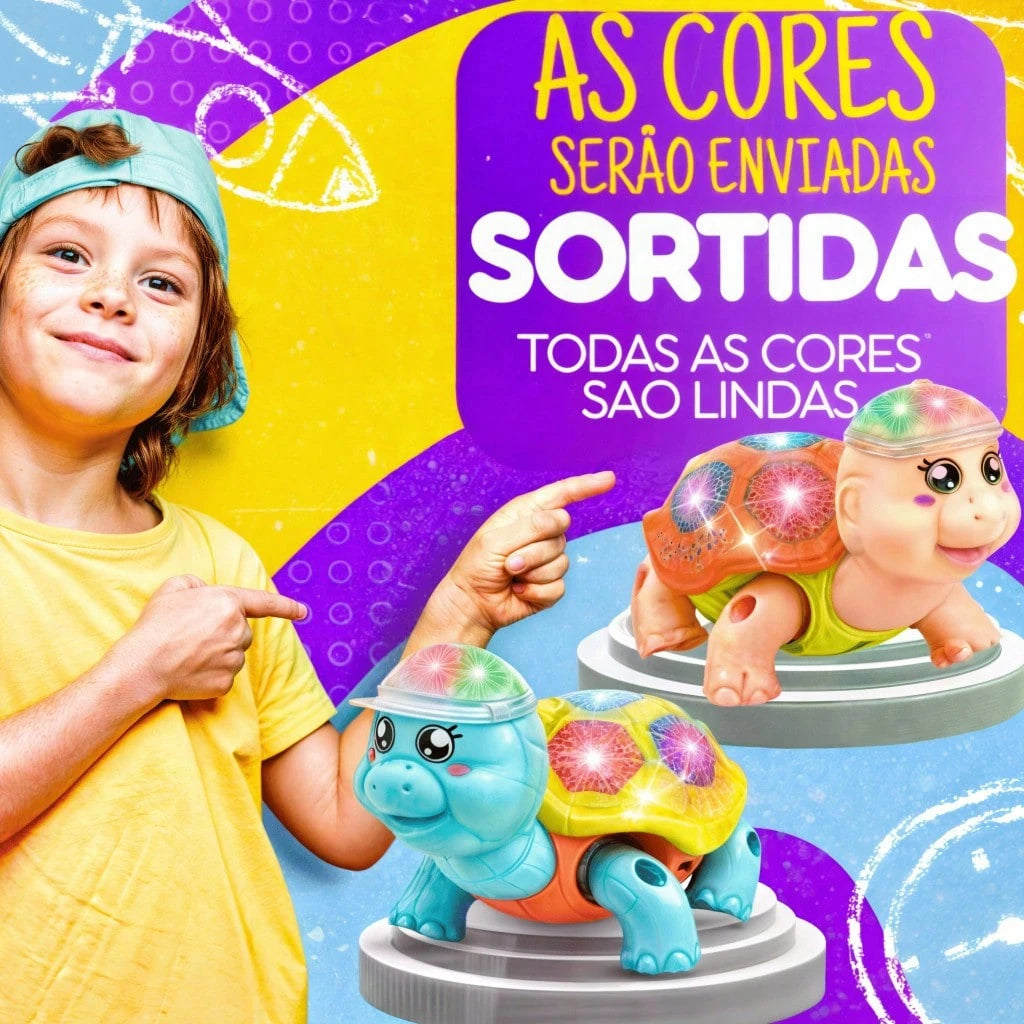 Brinquedo Tartaruga Fujão Elétrico Com Som Luz E Movimento Carangueijo Brinquedo Fujão Lançamento 2026 exclusivo