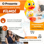 Conjunto de brinquedos musicais com caranguejos e patos, que dançam se movem, têm luzes e sons. Recomendado como presente.