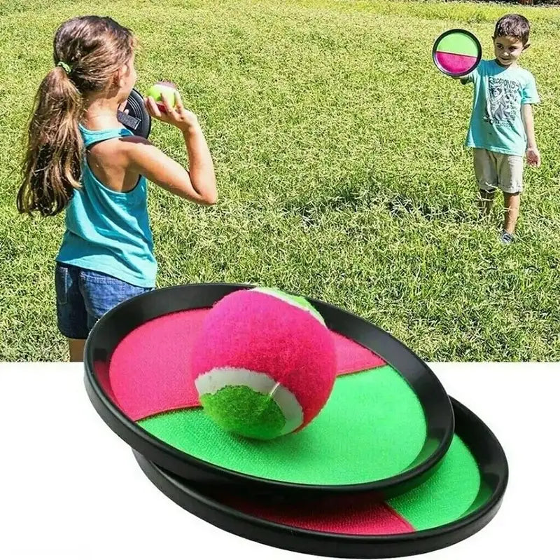 Kit 2 raquetes Velcro + Bola De Tênis Esporte Infantil Bate Gruda Frescobol