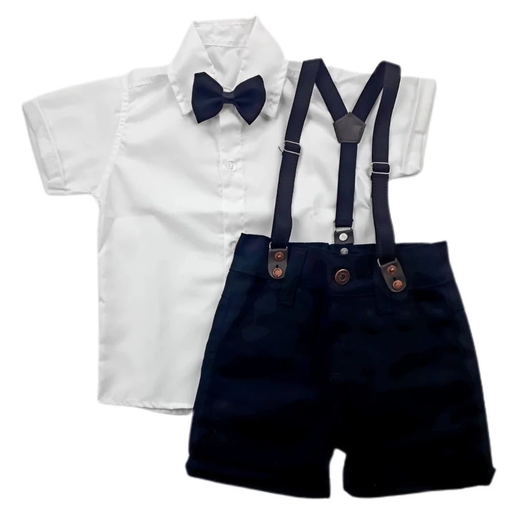 Roupa de BATIZADO infantil conjunto pajem menino festa batismo acompanha camisa, gravata, bermuda