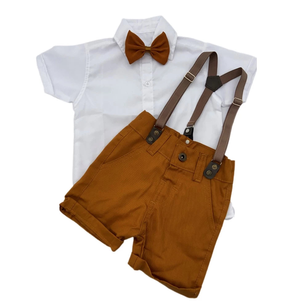 Roupa de BATIZADO infantil conjunto pajem menino festa batismo acompanha camisa, gravata, bermuda