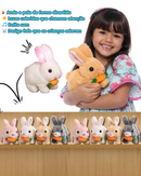 Brinquedo De Pelúcia Coelhinho Elétrico com LED MUSICAL Infantil Caminhar e Pular coelho da Páscoa