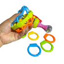 Kit Chocalho e Mordedor Sensorial para Bebê – 8 Peças Coloridas Macias e Seguras para Dentição e Desenvolvimento Infantil