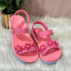 Sandália 3 Flores Infantil - Confortável Casual