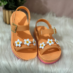Sandália 3 Flores Infantil - Confortável Casual