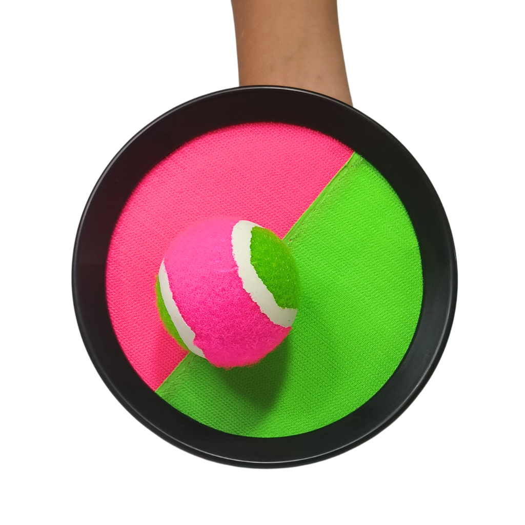 Kit 2 raquetes Velcro + Bola De Tênis Esporte Infantil Bate Gruda Frescobol