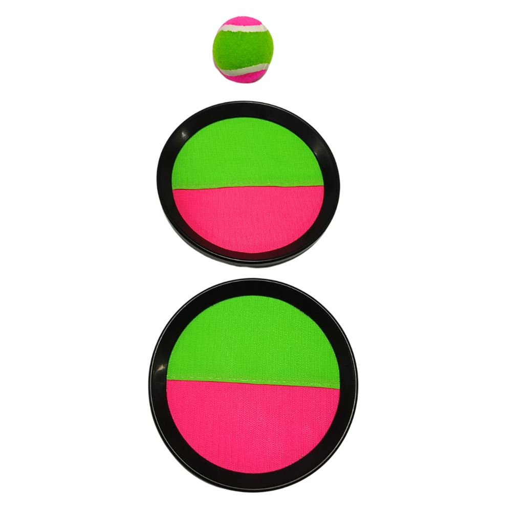 Kit 2 raquetes Velcro + Bola De Tênis Esporte Infantil Bate Gruda Frescobol