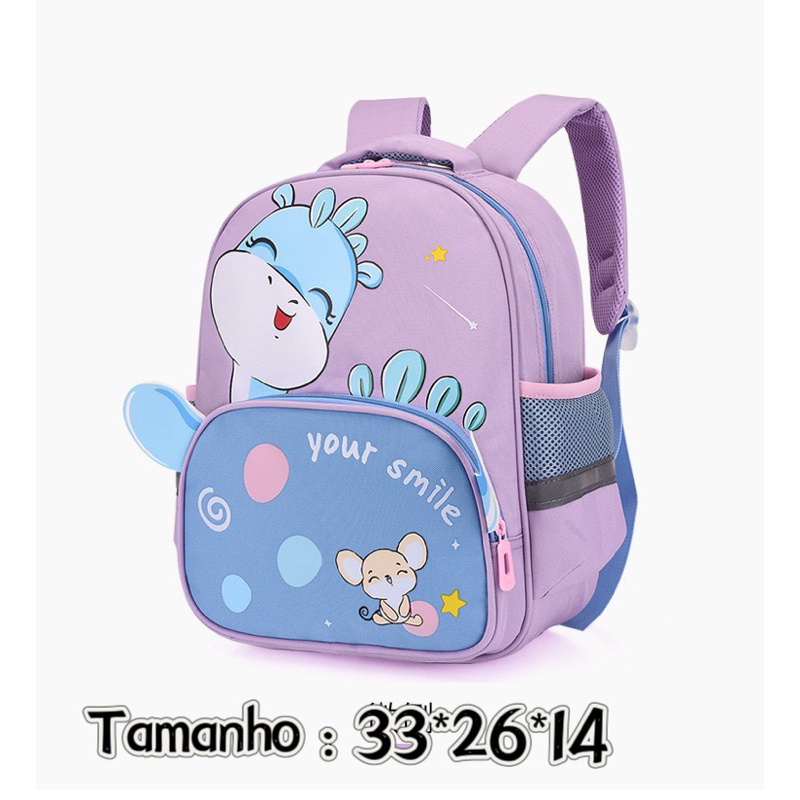 Mochila Infantil Escolar Confortável e Resistente | Alças Acolchoadas, Estampa Colorida e Bolsos Laterais