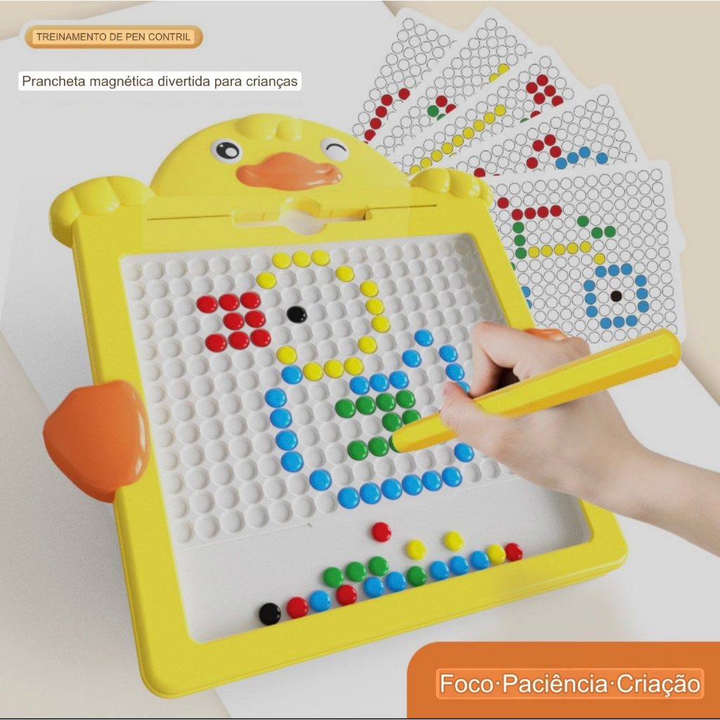 Tábua de Desenho Magnético Colorida para Crianças com Folhetos Criativos: Brinquedo Educacional, Estimulante e Interativo