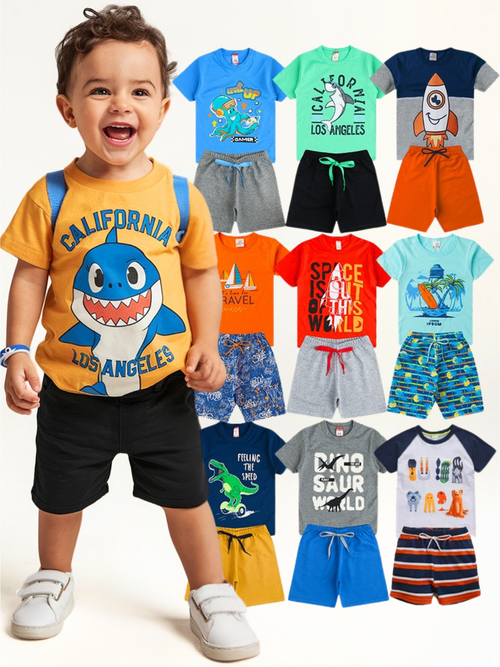 Kit 10 Peças Roupas Infantil Menino Premium 1 ao 14 Conjunto Criança Masculino
