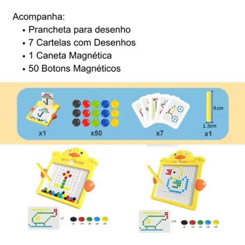 Tábua de Desenho Magnético Colorida para Crianças com Folhetos Criativos: Brinquedo Educacional, Estimulante e Interativo