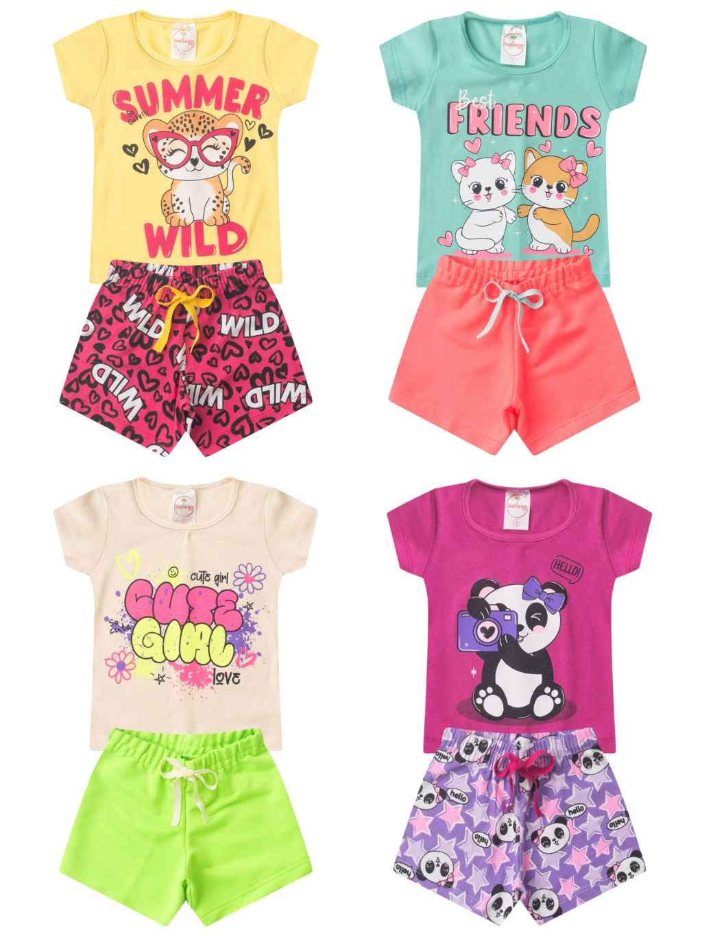Kit 10 Peças Roupa Infantil Menina Conjunto Verão Feminino Tamanho 1 ao 14