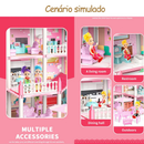 Casinha de Boneca com 14 Quartos - Inclui Corda de Luzes | Brinquedo para Crianças Presente De Aniversário