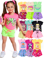 Kit 10 Peças Roupa Infantil Menina Conjunto Verão Feminino Tamanho 1 ao 14