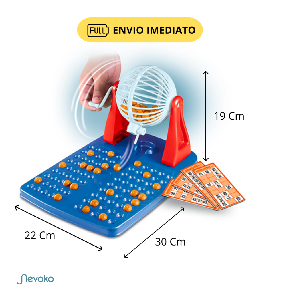 BRINQUEDO INFANTIL BINGO 48 CARTELAS + 90 BOLINHAS GLOBO GIRATÓRIO JOGO COMPLETO