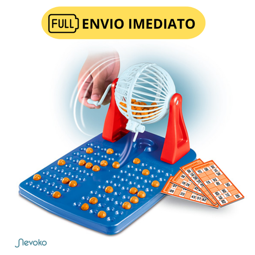 BRINQUEDO INFANTIL BINGO 48 CARTELAS + 90 BOLINHAS GLOBO GIRATÓRIO JOGO COMPLETO