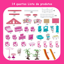 Casinha de Boneca com 14 Quartos - Inclui Corda de Luzes | Brinquedo para Crianças Presente De Aniversário