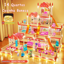 Casinha de Boneca com 14 Quartos - Inclui Corda de Luzes | Brinquedo para Crianças Presente De Aniversário