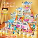 Casinha de Boneca com 14 Quartos - Inclui Corda de Luzes | Brinquedo para Crianças Presente De Aniversário