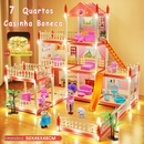 Casinha de Boneca com 14 Quartos - Inclui Corda de Luzes | Brinquedo para Crianças Presente De Aniversário