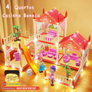 Casinha de Boneca com 14 Quartos - Inclui Corda de Luzes | Brinquedo para Crianças Presente De Aniversário