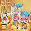 Casinha de Boneca com 14 Quartos - Inclui Corda de Luzes | Brinquedo para Crianças Presente De Aniversário