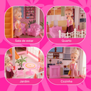 Casinha de Boneca com 14 Quartos - Inclui Corda de Luzes | Brinquedo para Crianças Presente De Aniversário