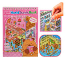 Livro de Cenários Capivaras Fofas Mini, com 6 Folhas de Cenários e 8 Folhas Adesivos com Pinça Kawaii