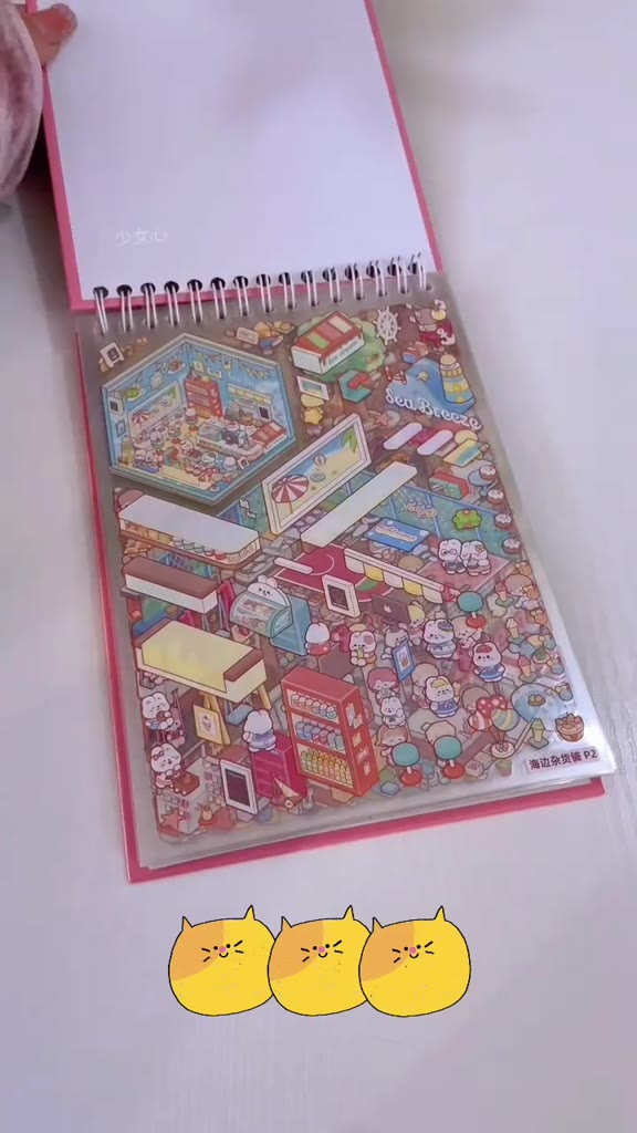 Caderno De Adesivos 3D De Microcenas – 20 Cenas Diversas, 40 Páginas | DIY Relaxante & Educativo