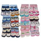Kit 03 ou 06 Pares Meia Infantil 3D com Chocalho de Bichinho Fofinha Bebê 0 a 24 meses - Menino e Menina