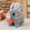 Brinquedo De Pelúcia Coelhinho Elétrico com LED MUSICAL Infantil Caminhar e Pular coelho da Páscoa
