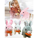 Brinquedo De Pelúcia Coelhinho Elétrico com LED MUSICAL Infantil Caminhar e Pular coelho da Páscoa