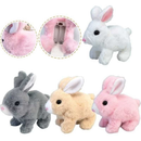 Brinquedo De Pelúcia Coelhinho Elétrico com LED MUSICAL Infantil Caminhar e Pular coelho da Páscoa