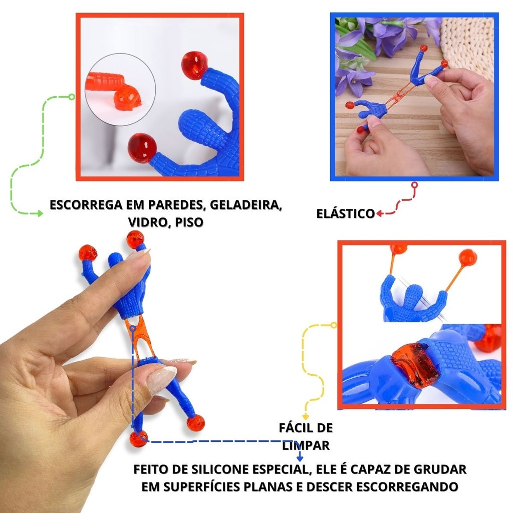 Kit 8 Boneco Ninja Que Gruda Na Parede De Brinquedo Infantil