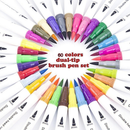 Caneta Brush Pen Kit Com 12/24/36/48/60/80 Cores com ponta dupla pincel estilo-LC