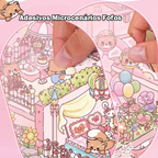 Caderno De Adesivos 3D De Microcenas – 20 Cenas Diversas, 40 Páginas | DIY Relaxante & Educativo